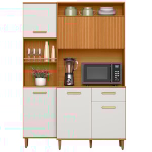 Cozinha Compacta 6P 1G 137 cm Joly Freijo Off White Ripado PLN Cozinha Compacta 6P 1G 137 cm Joly Freijo Off White Ripado PLN