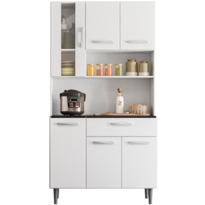 Cozinha Compacta 6P 1G 91 cm Coral Branco PLN Cozinha Compacta 6P 1G 91 cm Coral Branco PLN