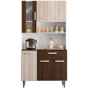 Cozinha Compacta 6P 1G 91 cm Coral Branco Rovere Amendoa PLN Cozinha Compacta 6P 1G 91 cm Coral Branco Rovere Amendoa PLN