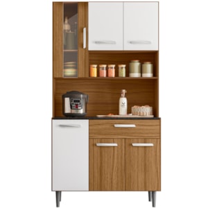 Cozinha Compacta 6P 1G 91 cm Coral Carvalho Branco PLN Cozinha Compacta 6P 1G 91 cm Coral Carvalho Branco PLN