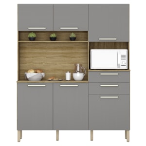 Cozinha Compacta 6P 2G 161 cm Montesa Freijo Gris KTP