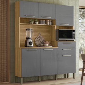 Cozinha Compacta 6P 2G 161 cm Montesa Freijo Gris KTP