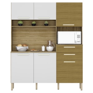 Cozinha Compacta 6P 2G 161 cm Montesa Freijo Supremo Cp Ripado Freijo KTP
