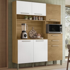 Cozinha Compacta 6P 2G 161 cm Montesa Freijo Supremo Cp Ripado Freijo KTP