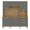 Cozinha Compacta 6P 2G 180 cm Ferrara Freijo Gris KTP