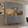 Cozinha Compacta 6P 2G 180 cm Ferrara Freijo Gris KTP