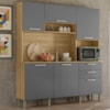 Cozinha Compacta 6P 2G 180 cm Ferrara Freijo Gris KTP