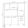 Cozinha Compacta 6P 2G 180 cm Ferrara Freijo Gris KTP