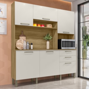 Cozinha Compacta 6P 2G 180 cm Ferrara Freijo Soft KTP