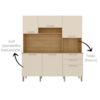 Cozinha Compacta 6P 2G 180 cm Ferrara Freijo Soft KTP