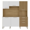 Cozinha Compacta 6P 2G 180 cm Ferrara Freijo Supremo Cp Ripado Freijo KTP