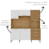 Cozinha Compacta 6P 2G 180 cm Ferrara Freijo Supremo Cp Ripado Freijo KTP