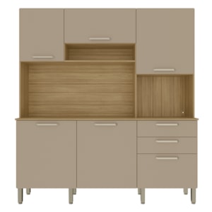 Cozinha Compacta 6P 2G 180 cm Ferrara Freijo Vanilla KTP