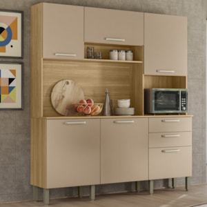 Cozinha Compacta 6P 2G 180 cm Ferrara Freijo Vanilla KTP