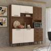 Cozinha Compacta 6P 2G 180 cm Ferrara Nogueira Off White Cp Ripado KTP