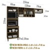 Cozinha Compacta 7 Portas 258CM 10025 Oak Grafite PLN