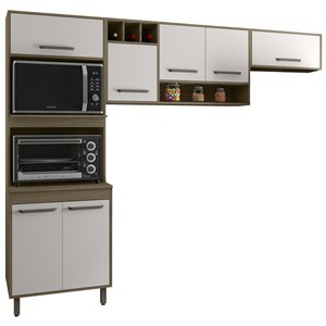 Cozinha Compacta 7 Portas 258CM 10025 Oak Off White PLN