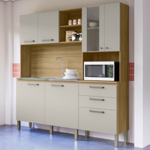 Cozinha Compacta 7P 2G 182 cm Mega Freijo Soft KTP