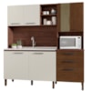Cozinha Compacta 7P 2G 182 cm Mega Nogueira Off White Cp Ripado KTP