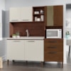Cozinha Compacta 7P 2G 182 cm Mega Nogueira Off White Cp Ripado KTP