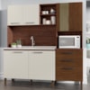 Cozinha Compacta 7P 2G 182 cm Mega Nogueira Off White Cp Ripado KTP