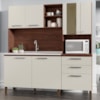 Cozinha Compacta 7P 2G 182 cm Mega Nogueira Off White KTP
