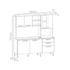 Cozinha Compacta 7P 2G 182 cm Mega Nogueira Off White KTP
