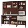 Cozinha Compacta 7P 2G 182 cm Mega Nogueira Off White KTP