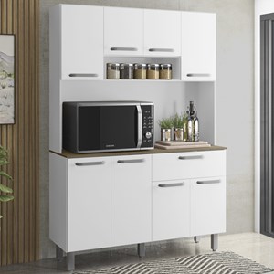 Cozinha Compacta 8 Portas 1 Gaveta 120CM 15011 Branco PLN