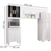 Cozinha Compacta 8 Portas 244 cm 506 Branco Preto POQQ