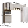 Cozinha Compacta 8 Portas 244 cm 506 Castanho Off White POQQ