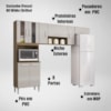 Cozinha Compacta 8 Portas 244 cm 506 Castanho Off White POQQ