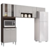 Cozinha Compacta 8 Portas 244 cm 506 Chocolate Off White POQQ