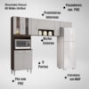 Cozinha Compacta 8 Portas 244 cm 506 Chocolate Off White POQQ