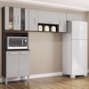 Cozinha Compacta 8 Portas 244 cm 506 Chocolate Off White POQQ