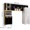 Cozinha Compacta 8 Portas 244 cm 506 Damasco Preto POQQ