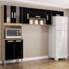 Cozinha Compacta 8 Portas 244 cm 506 Damasco Preto POQQ