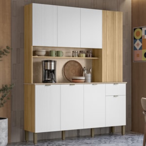 Cozinha Compacta 8P 1G 161 cm Slow Freijo Artico Cp Riscatto Freijo KTP