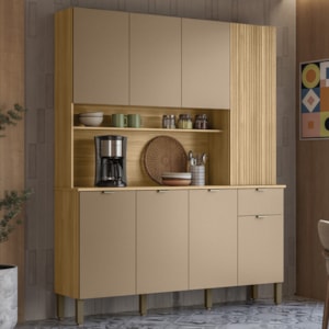 Cozinha Compacta 8P 1G 161 cm Slow Freijo Vanilla Cp Riscatto Freijo KTP