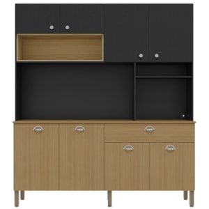 Cozinha Compacta 8P 1G 182 cm Core Freijo Nero KTP Cozinha Compacta 8P 1G 182 cm Core Freijo Nero KTP