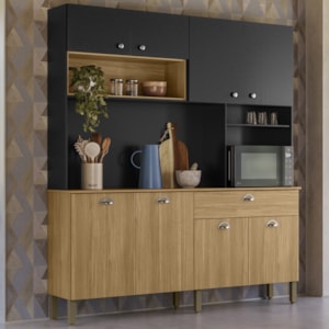 Cozinha Compacta 8P 1G 182 cm Core Freijo Nero KTP
