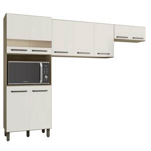 Cozinha Compacta 9 Portas 260CM 10026 Oak Off White PLN