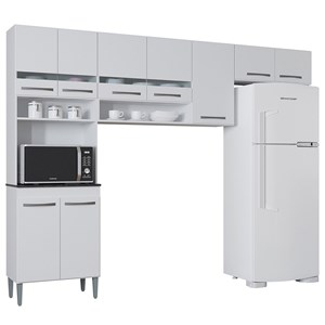 Cozinha Compacta 9 Portas 262 cm 270 Branco POQQ
