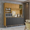 Cozinha Compacta 9 Portas Ripado 15025 Freijo Grafite PLN