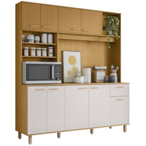 Cozinha Compacta 9 Portas Ripado 15025 Freijo Off White PLN