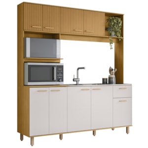 Cozinha Compacta 9 Portas Ripado 15026 Freijo Off White PLN