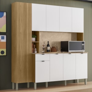 Cozinha Compacta 9P 1G 201 cm Pulse Freijo Artico Cp Riscatto Freijo KTP