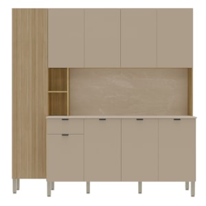 Cozinha Compacta 9P 1G 201 cm Pulse Freijo Vanilla Cp Riscatto Freijo KTP