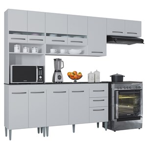 Cozinha Compacta Balcao Com Tampo 262 cm 270X71 Branco POQQ