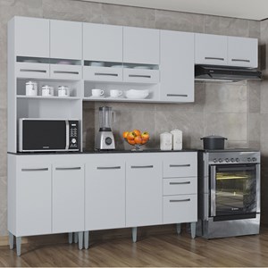 Cozinha Compacta Balcao Com Tampo 262 cm 270X71 Branco POQQ